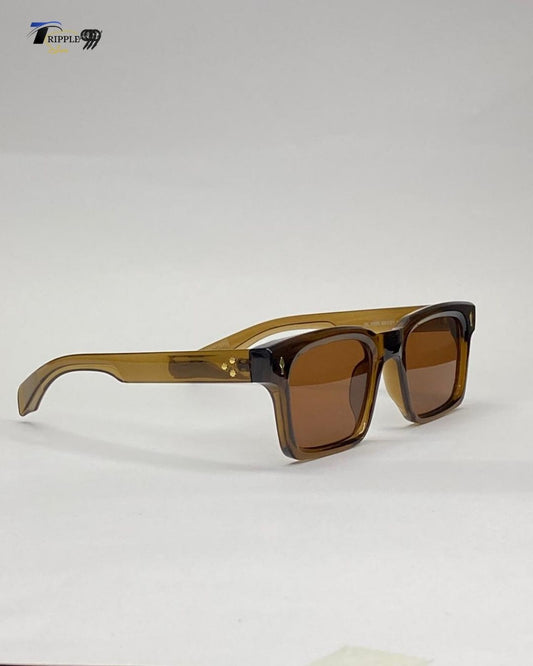Trendy Brown Square Sunglasses for Men | UV Protection Shades