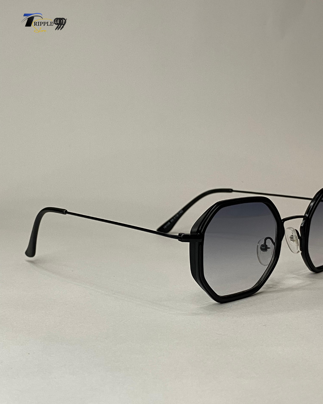 Modern Black Hexagon Frame Sunglasses – Minimalist Luxury Eyewear for Bold Style