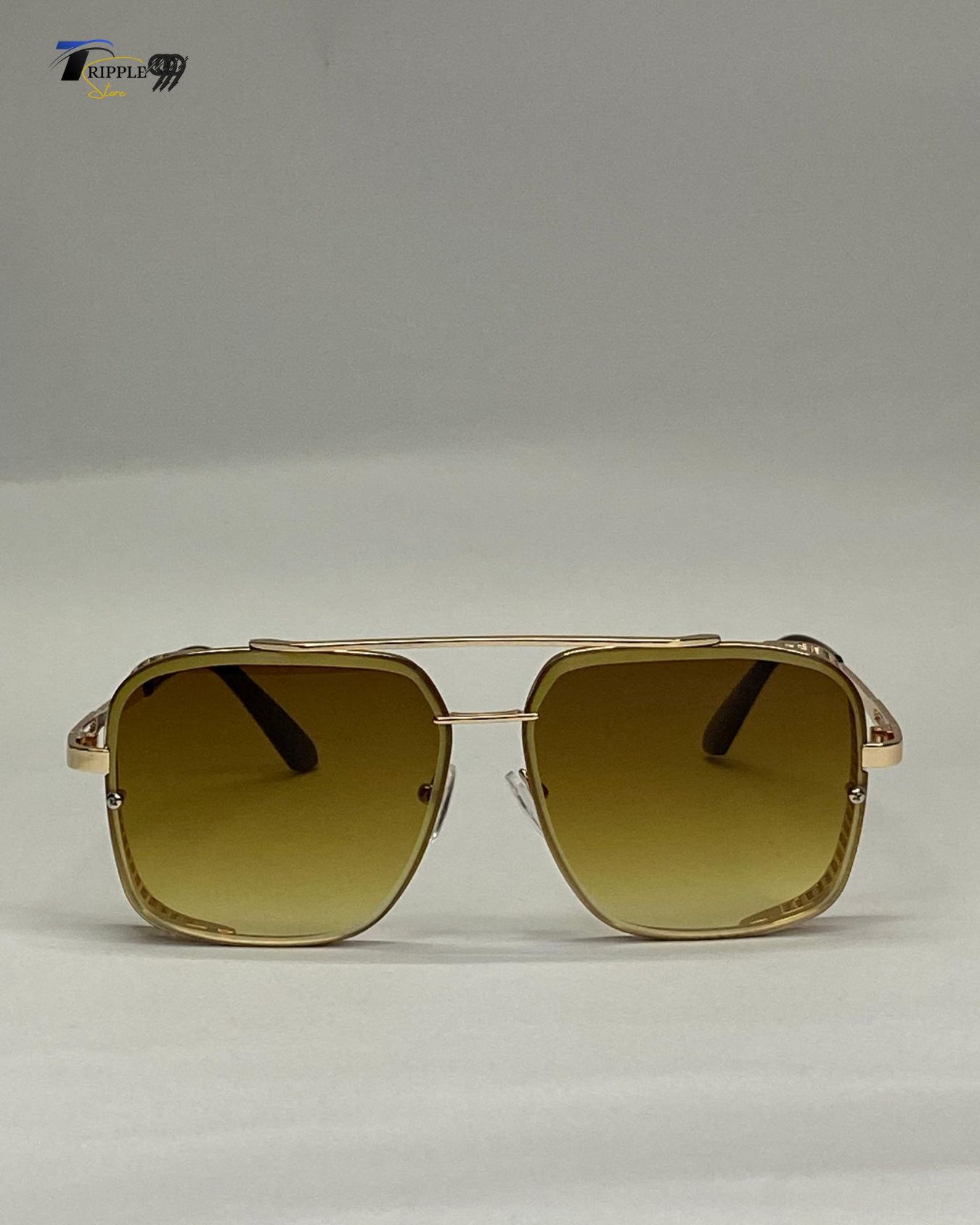 Gold Oversized Square Sunglasses β Gradient Yellow Lens | UV Protected