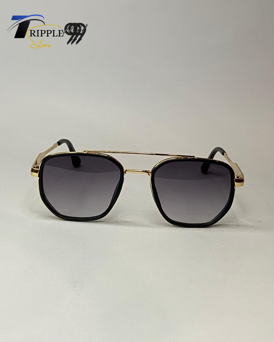 Luxury Prada Sunglasses for Men & Women | Premium Black & Gold Frame Shades
