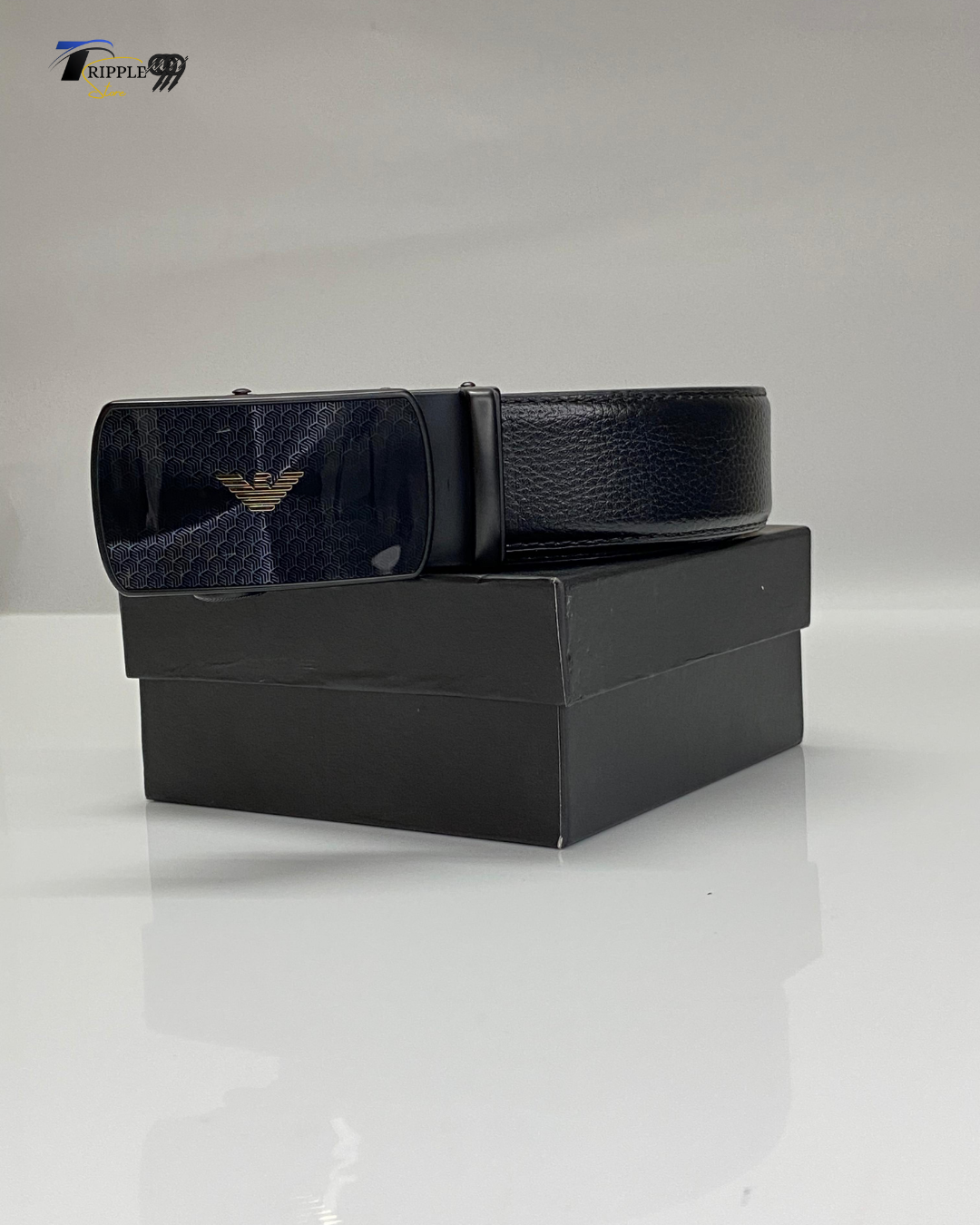 Emporio Armani Black Leather Belt for Men β Luxury Designer Style