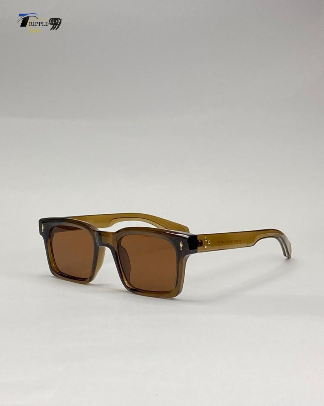 Trendy Brown Square Sunglasses for Men | UV Protection Shades