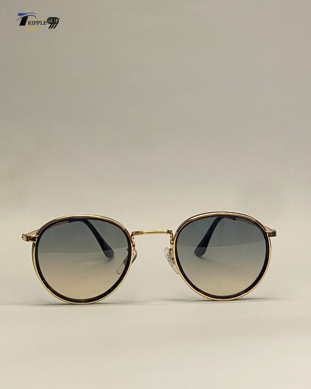 Luxury Round Gradient Lens Sunglasses | Premium Gold Metal Frame Eyewear