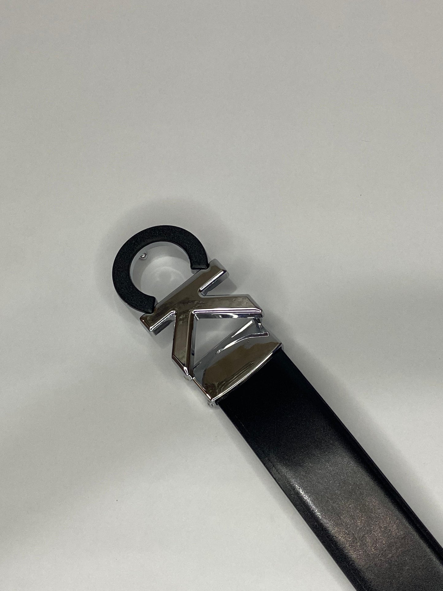 Calvin Klein Men Belt Leather Black (CK Black /Silver)'120 cm