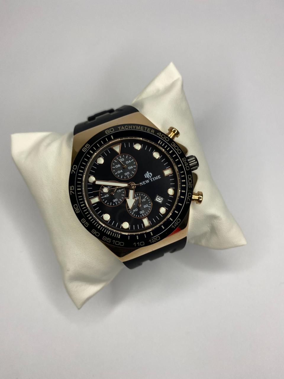 NEW TIME Luxury Blue and Black Chronograph Watch | Stylish Men’s Fashion Timepiece