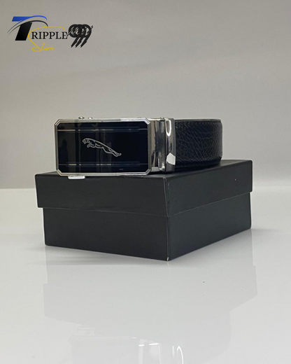 Luxury Black Leather Belt with Stylish Automatic Buckle – Premium Men’s Fashion Accessory