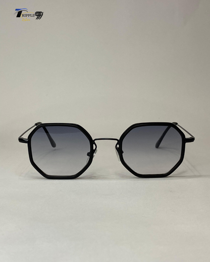 Modern Black Hexagon Frame Sunglasses – Minimalist Luxury Eyewear for Bold Style