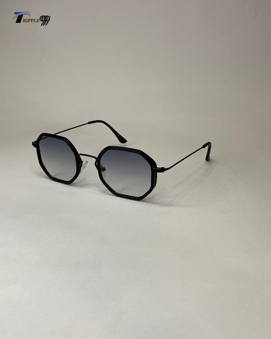 Modern Black Hexagon Frame Sunglasses – Minimalist Luxury Eyewear for Bold Style