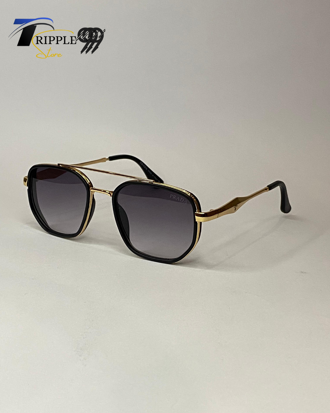 Luxury Prada Sunglasses for Men & Women | Premium Black & Gold Frame Shades