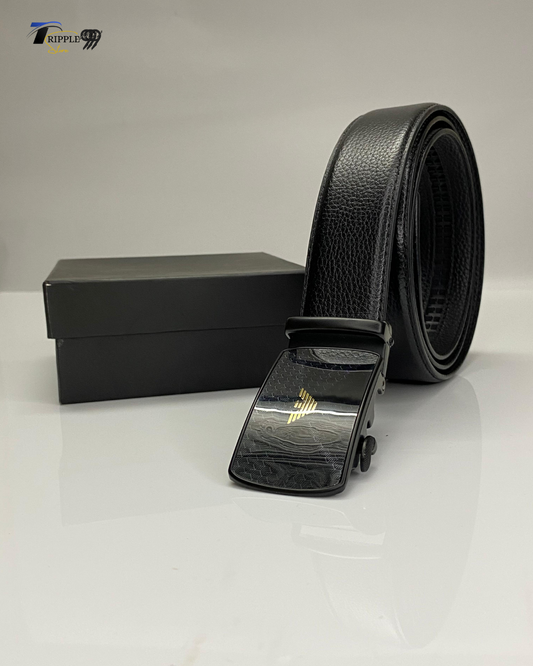 Emporio Armani Black Leather Belt for Men – Luxury Designer Style
