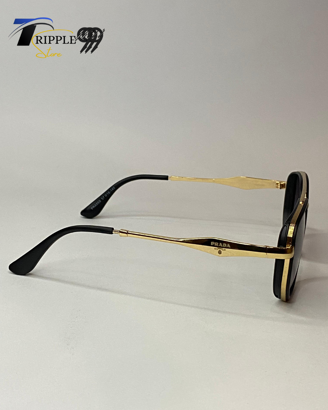 Luxury Prada Sunglasses for Men & Women | Premium Black & Gold Frame Shades