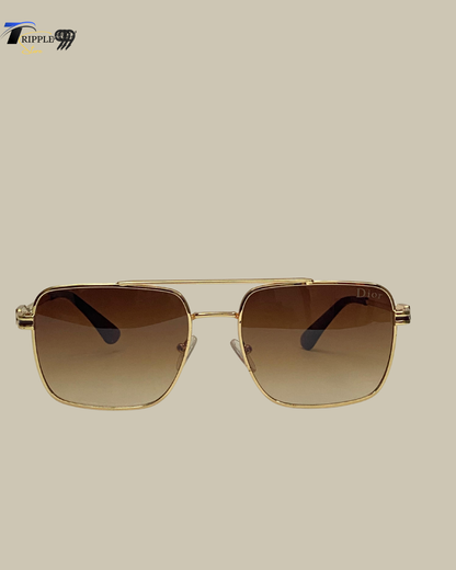 Luxury Dior Sunglasses – Premium Gold Frame with Gradient Brown Lens