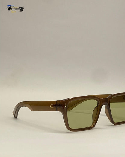 Trendy Brown Rectangular Sunglasses – Premium UV Protection Eyewear