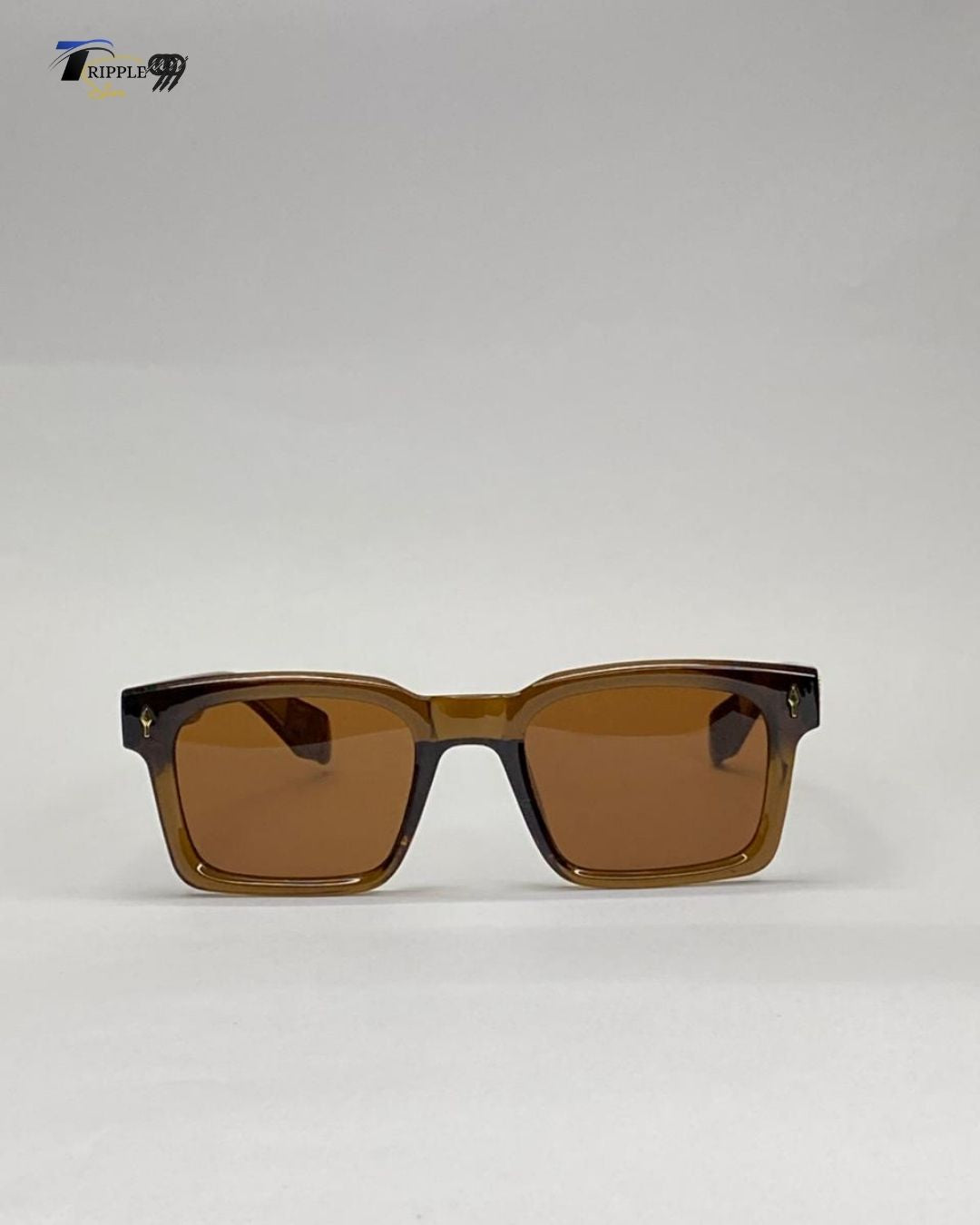 Trendy Brown Square Sunglasses for Men | UV Protection Shades