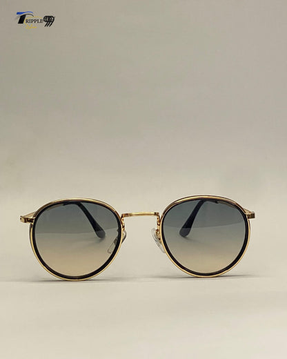 Luxury Round Gradient Lens Sunglasses | Premium Gold Metal Frame Eyewear