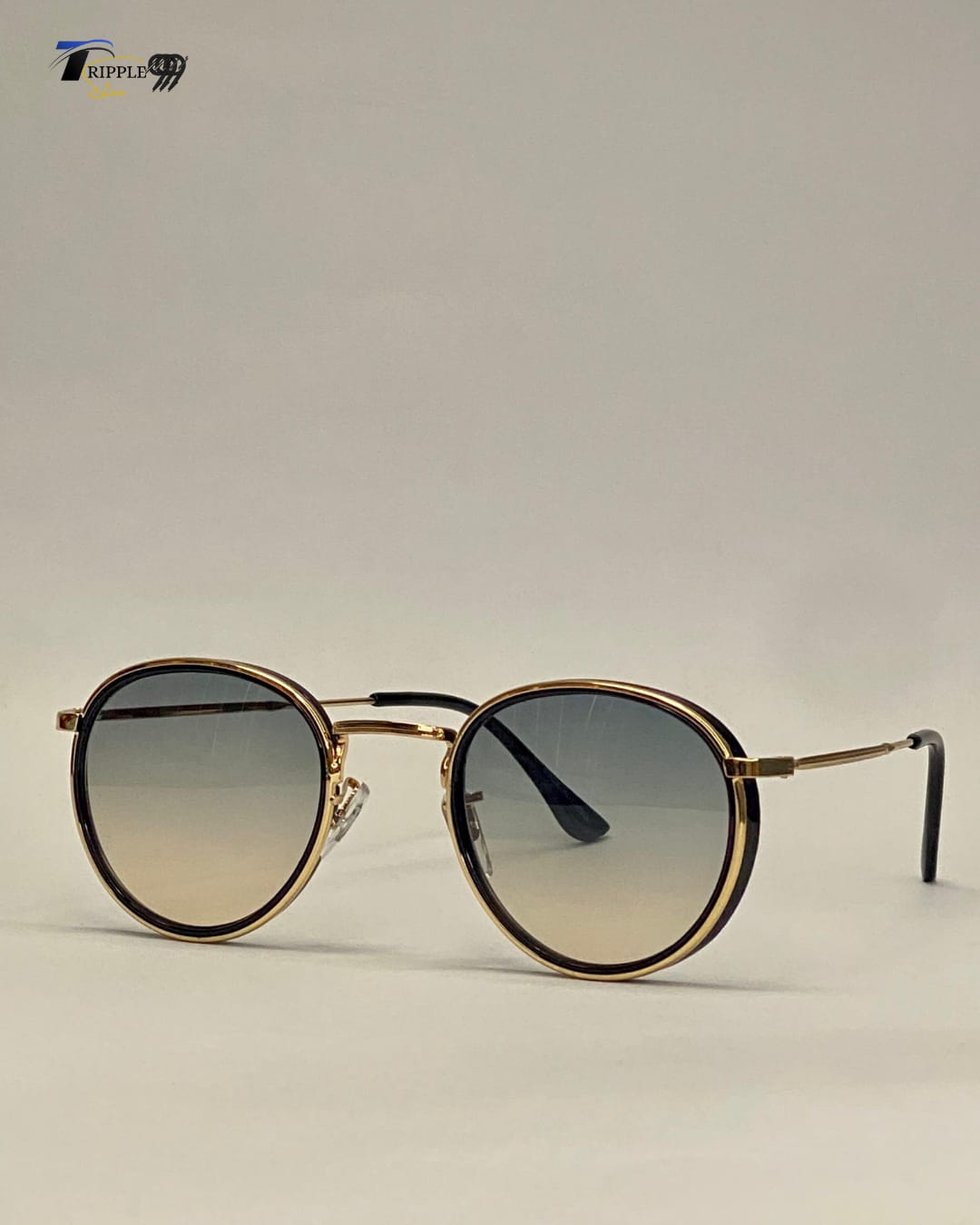 Luxury Round Gradient Lens Sunglasses | Premium Gold Metal Frame Eyewear