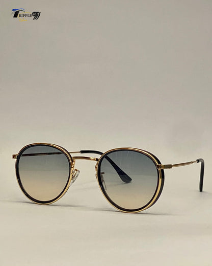 Luxury Round Gradient Lens Sunglasses | Premium Gold Metal Frame Eyewear