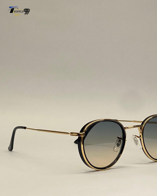 Luxury Round Gradient Lens Sunglasses | Premium Gold Metal Frame Eyewear
