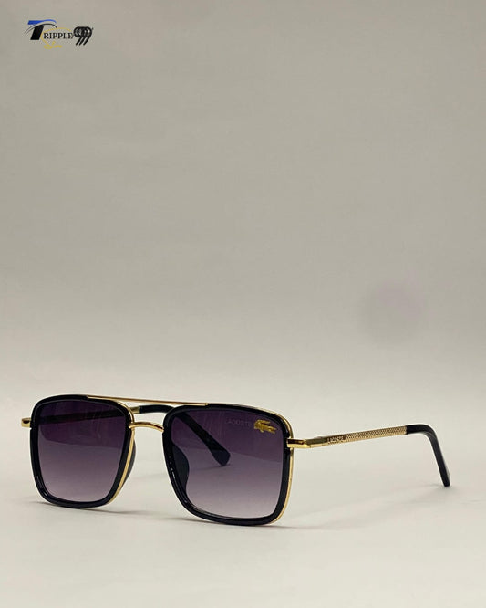 Premium Black & Gold Square Sunglasses | Gradient Lens | Luxury Stylish Eyewear for Men.