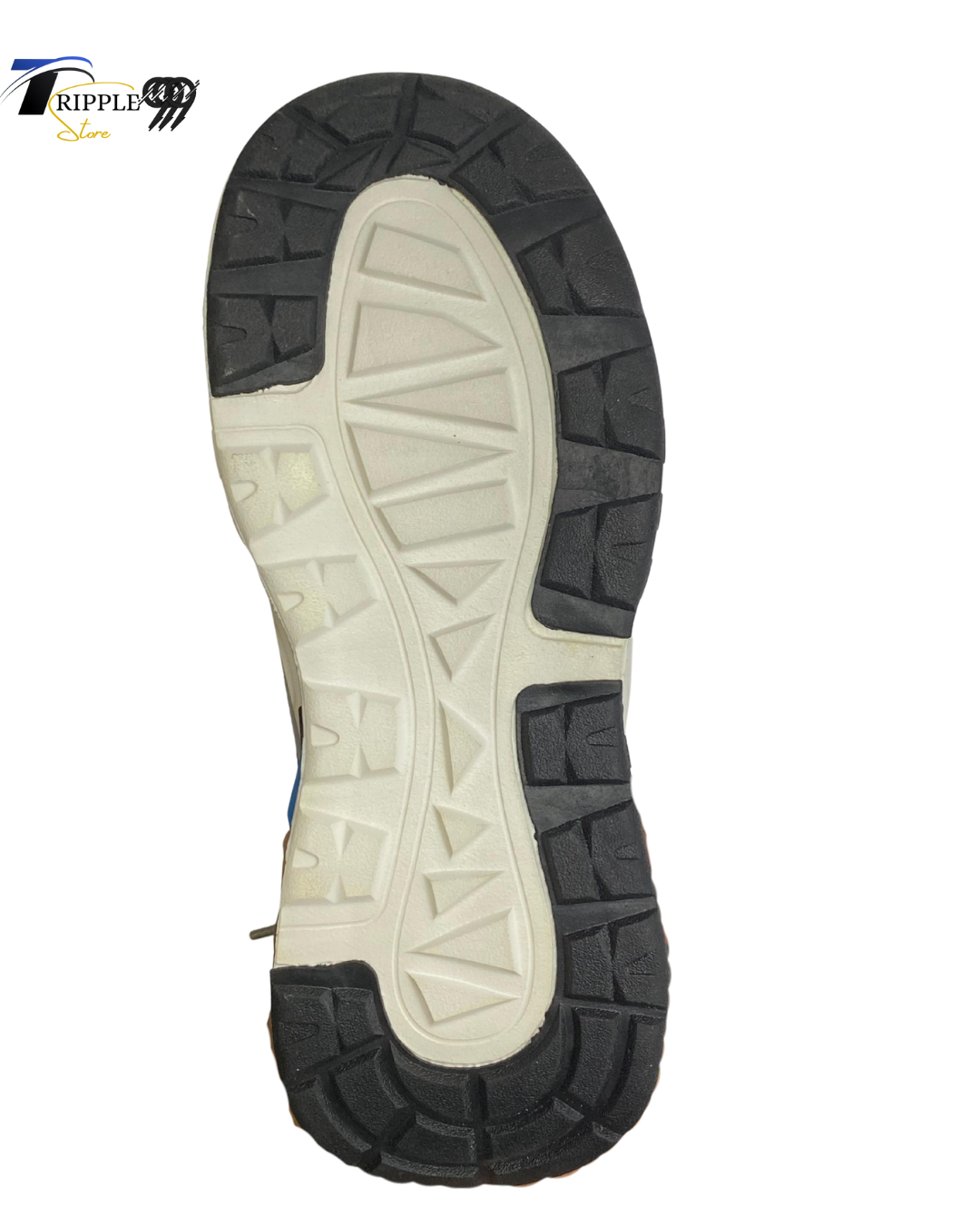 Nike Sport-M Stylish Running Sneakers – Grey, Blue & Orange Chunky Sole Shoes for Men