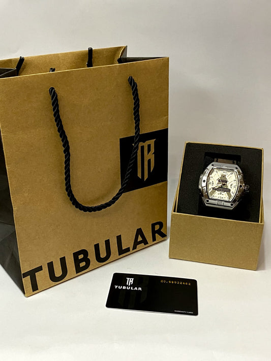 Tubular Luxury Analog Watch – Elegant Men’s Wristwatch with Date Display