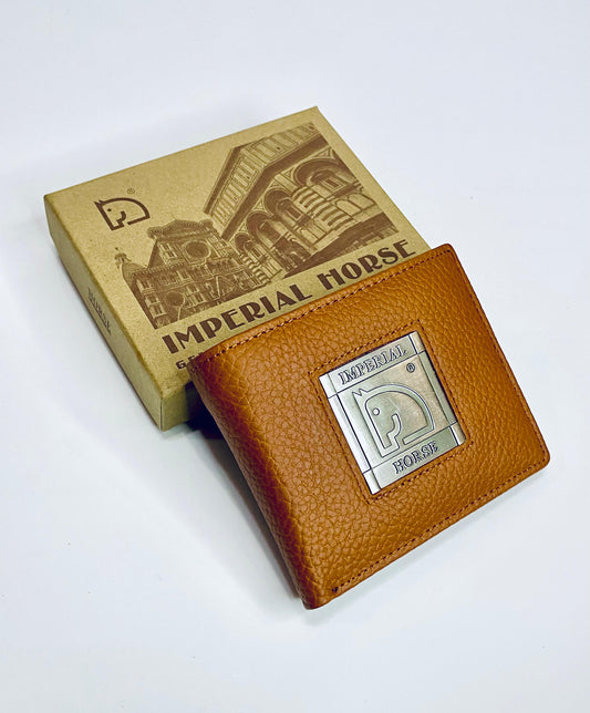 Imperial Horse Men's Wallet - Premium Genuine Leather Wallet with Metal Logo Badge