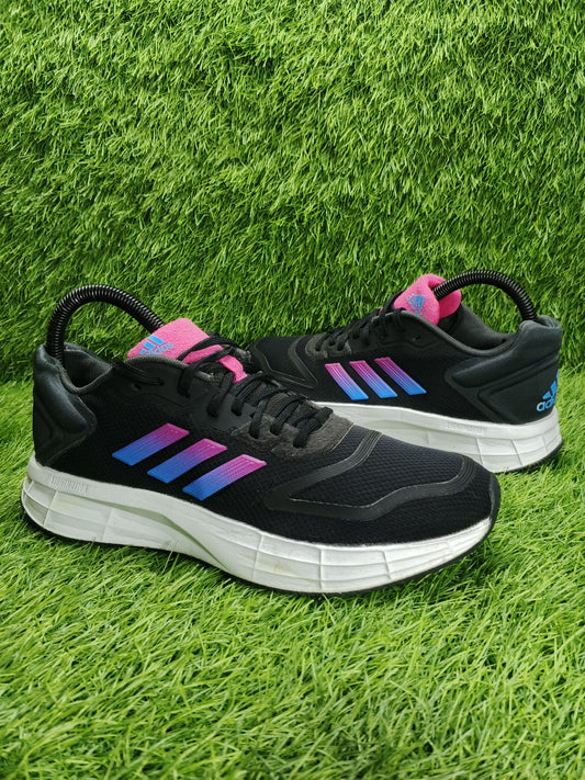 Adidas Duramo 10 Men's Running Shoes – Excellent Condition | Core Black & Solar Pink | Size UK 7.5 / FR 41