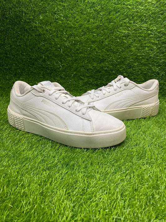 Puma Smash Platform L - Women's All-White Leather Sneakers