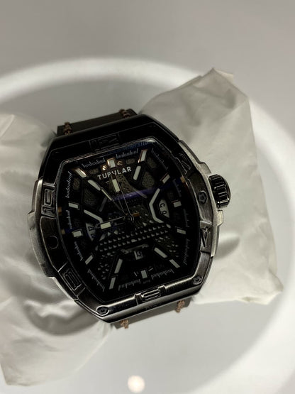 Tubular Luxury Analog Watch – Elegant Men’s Wristwatch with Date Display