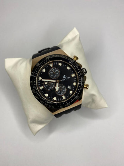 NEW TIME Luxury Blue and Black Chronograph Watch | Stylish Men’s Fashion Timepiece